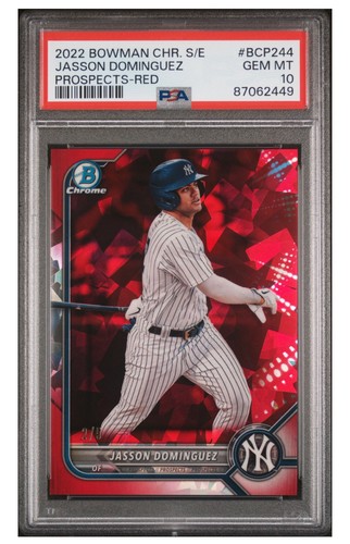 2022 Bowman Chrome Sapphire - PSA 10 RED /5 Jasson Dominguez #BCP-244 (RC)