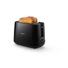 Philips Doppelschlitz Toaster inkl. Brötchenaufsatz, Schwarz (HD2581/90)