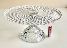 Vintage Pressed Clear Glass Cake Stand