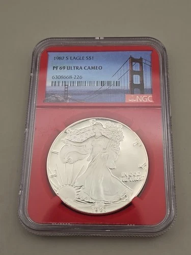 1987 S Proof $1 American Silver Eagle Dollar NGC PF69 Ultra Cameo