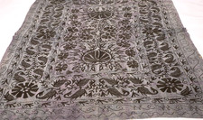 Indian Suzani Hand Embroidery Cotton Throw Boho Bedcover Handmade Bedspread