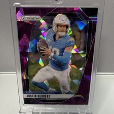 2024 Panini Prizm Justin Herbert Purple Cracked Ice 139/225 Los Angeles Chargers