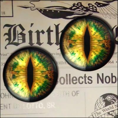 25mm Glass Eye Taxidermy Mossy Green Lizard Reptile Monster Eyeball Fantasy 1''