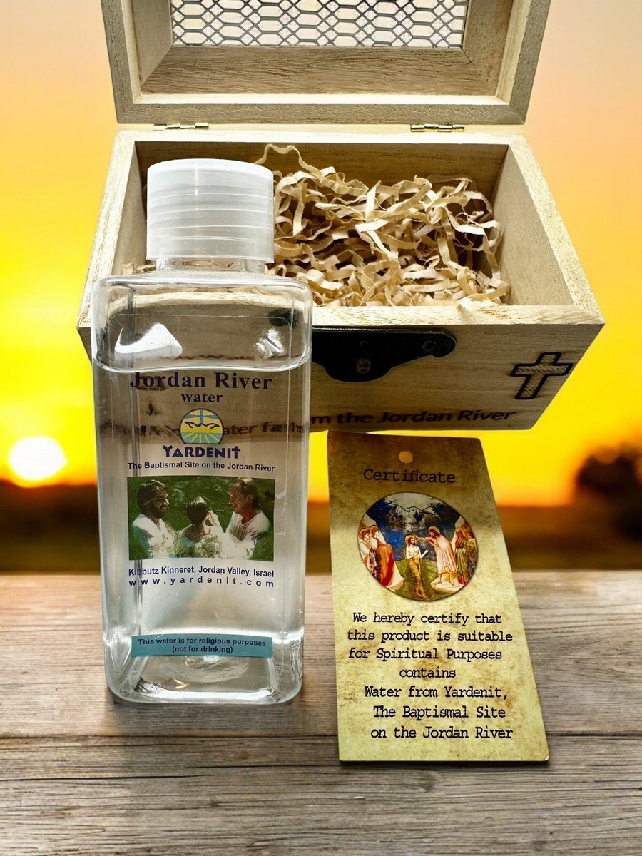 Holy Water From The Jordan River Wooden Gift Boxed Holy Land