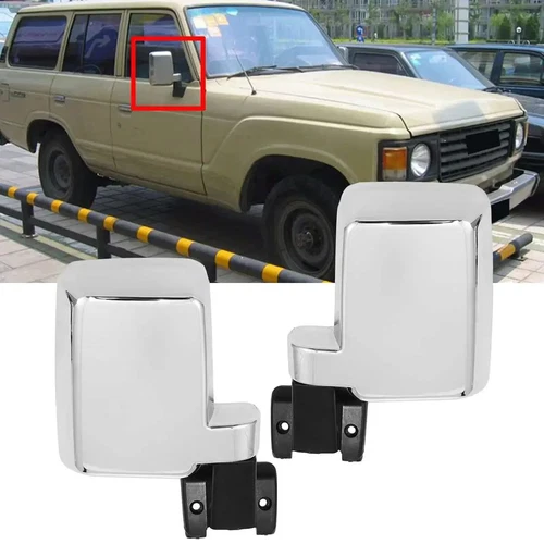 Large Door Wing Mirrors chrome Pair for Toyota Landcruiser 60 Series 87-90 LH+RH