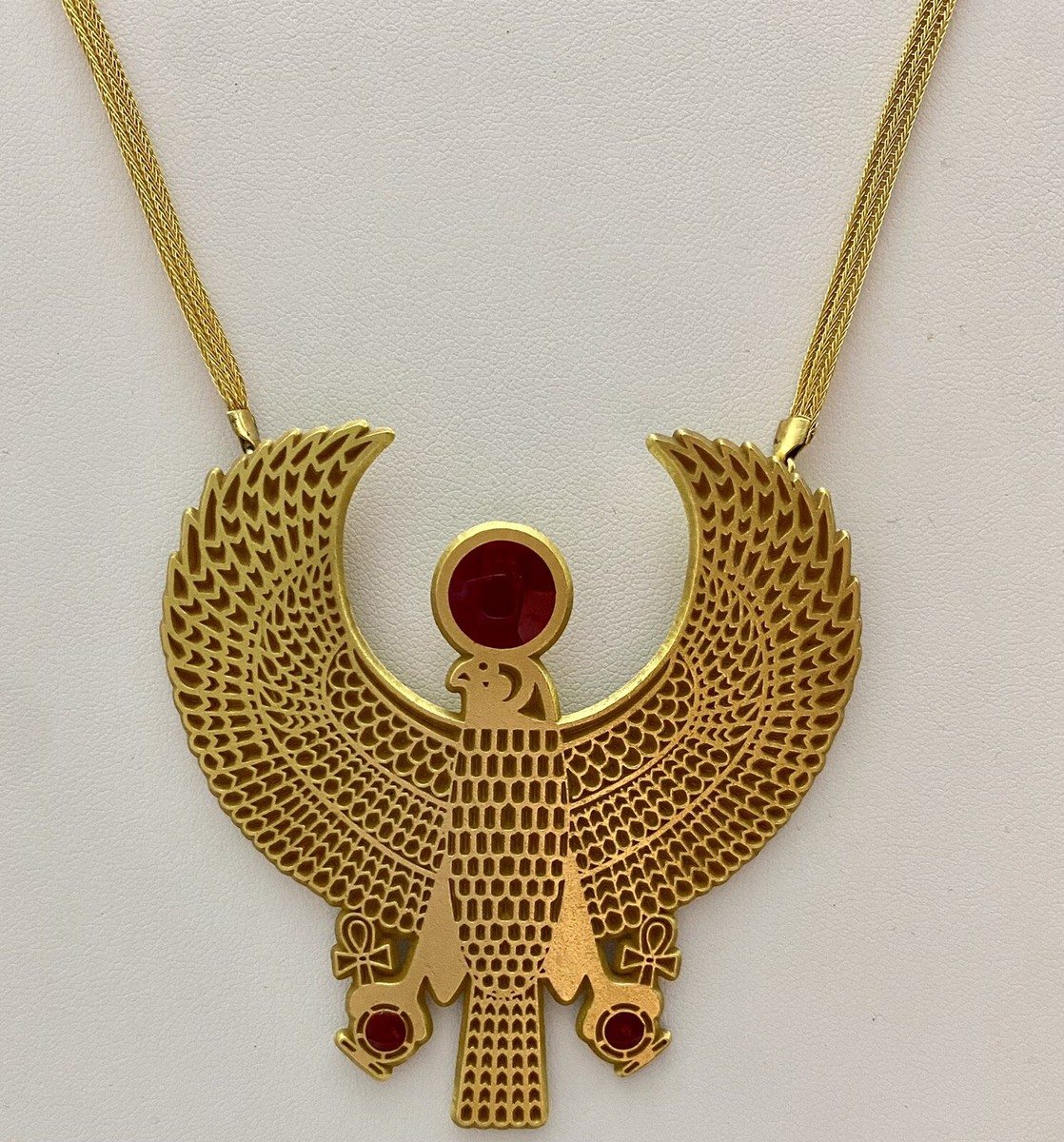 【King Ice】☆日本未入荷 ICED EGYPTIAN HORUS FALCON NECKLACE Vintage Rare HTF MMA 1977 Horus Falcon Egyptian Revival Gold