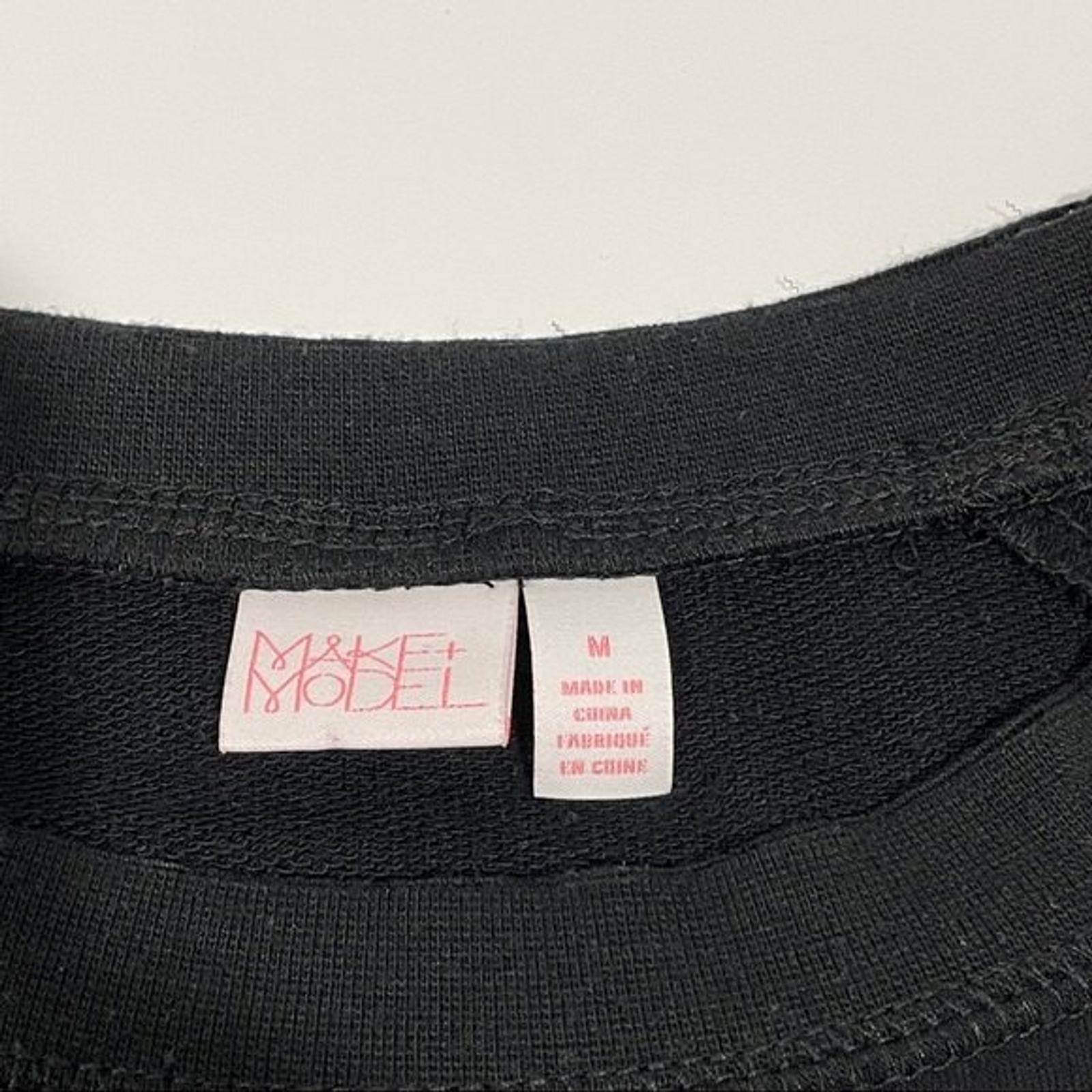 Make + Model black cropped lounge top light sweat… - image 3