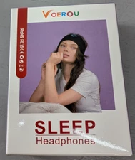 Voerou Sleep Headphones Adjustable Bluetooth Headband Black Workout  Open Box
