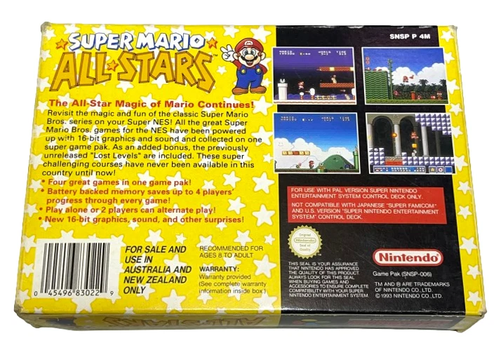 Super Mario All Stars Super Nintendo SNES Boxed *Complete* PAL #2 - Image 3 of 4