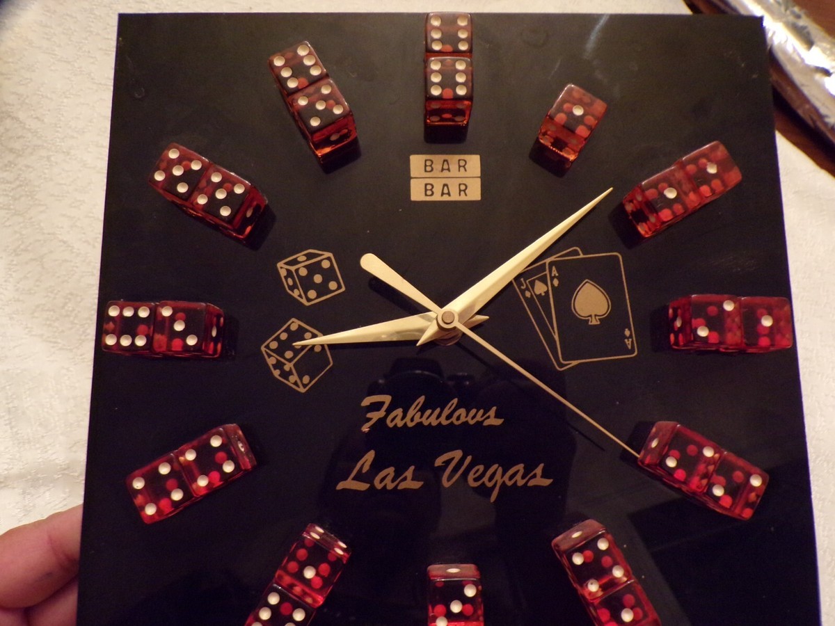 VTG Fabulous Las Vegas Clock With Red Dice WORKS | eBay