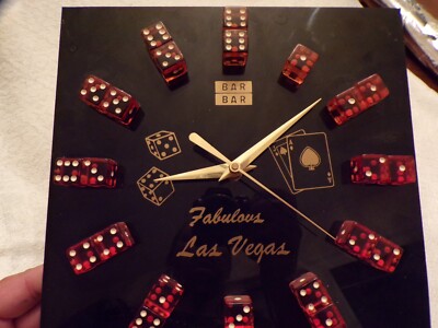 VTG Fabulous Las Vegas Clock With Red Dice WORKS | eBay