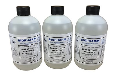 Conductivity Calibration Standard 3-Pack 500 ml each 100 uS, 1,000 uS and 10,000