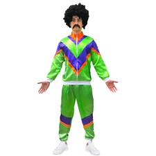 80s Shell Look Suit Stag Adult Scouser Fancy Dress Costume Tracksuit Mens