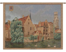 Riverside French Tapestry Woven in France - Landscape, City & Country Tapestries