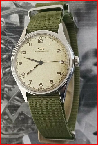 Raro Tissot Militar de la segunda guerra mundial Pulsómetro Cal. 27-23  Reloj De Acero Dial 35mm todos los radial | eBay