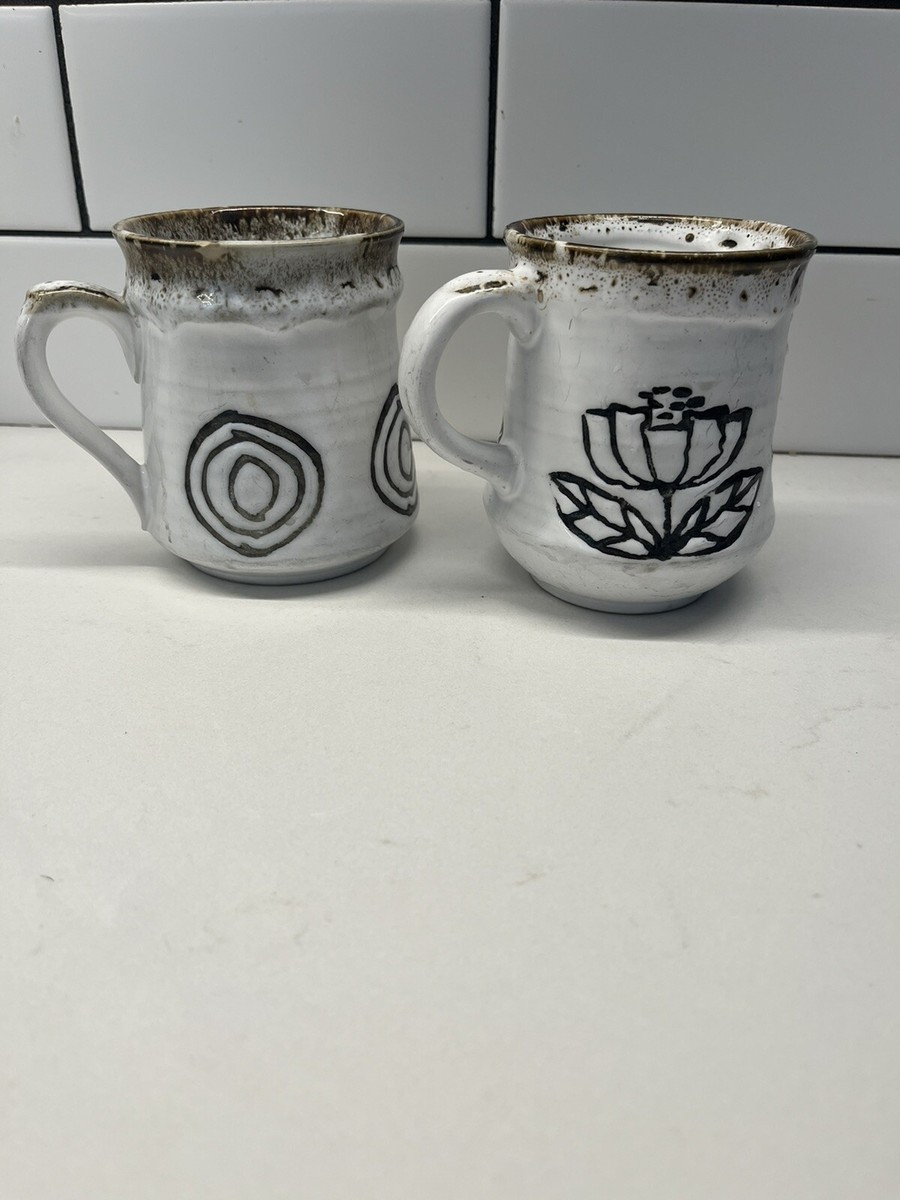 Set Of 2 Made In Japan VTG Abstract Coffee Mugs Pottery | eBay