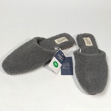 Universal Thread Womens Gray Fuzzy Slippers Slip-On Closed Toe Size 10 Margot