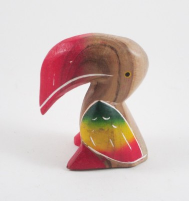 Teak geschnitzter Tukan - 11x9