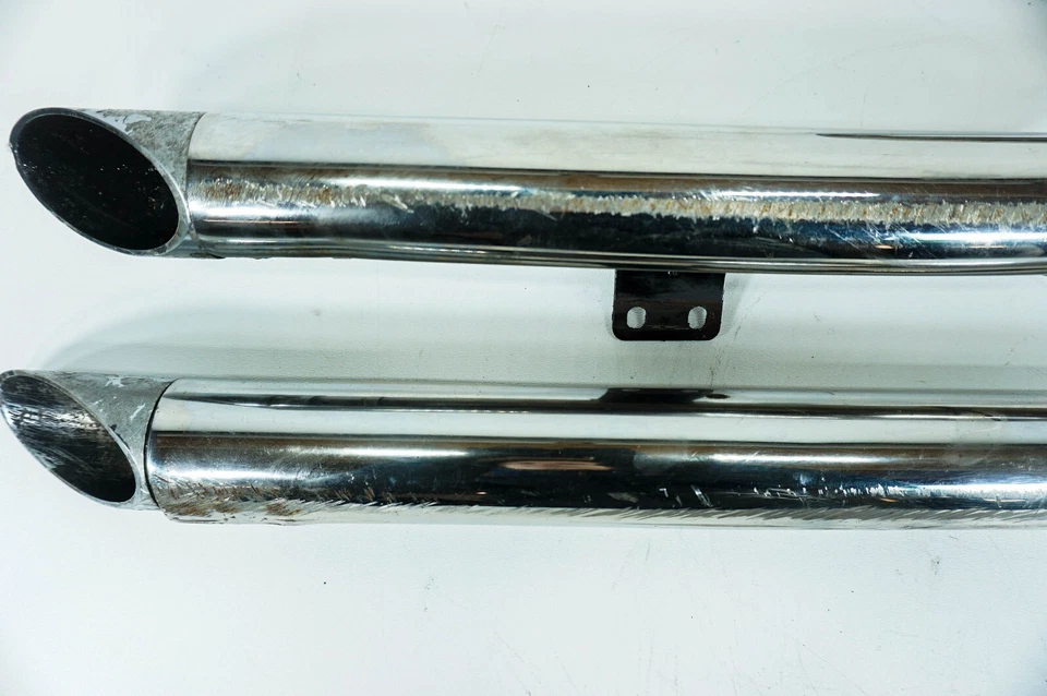 Harley Super Glide 1986 FXR OEM tubos de escape manchas oxidadas rayadas 1293 Foto 3 de 4