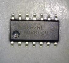 NATIONAL LMC660CMX 1.4MHz GBP Rail to Rail Quad Op-Amp SOIC-14 IC, Quantity-10