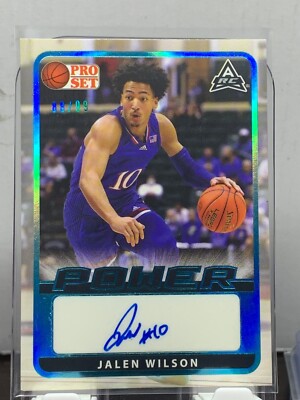2021-22 Leaf Pro Set Power Draft JALEN WILSON Blue AUTO Autograph RC /99