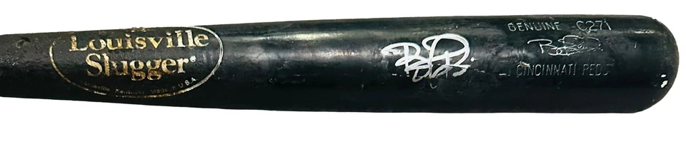 Bate usado firmado por Brandon Phillips Louisville Slugger juego Cincinnati Reds certificado de autenticidad JSA Foto 3 de 4