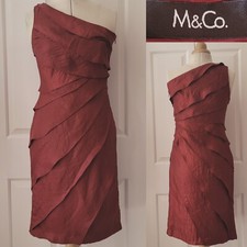 M&Co Womens Lady In Red Dress Size 10 One Shoulder Layered Party Occasion New