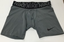 NIKE Shorts COMPRESSION Size Youth MEDIUM Polyester Spandex DRI-FIT Gray