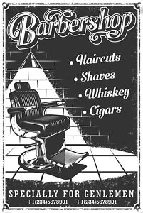 Barber Shop Metal Sign Barber Shop Décor Sign Wall Art Plaques Barber Shop 993