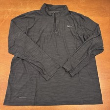 Nike Sweater Mens Large Gray Running Dri Fit 1/4 Zip Pullover Long Sleeve Active