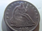 1871-S  seated liberty half, AU+, beautiful coin