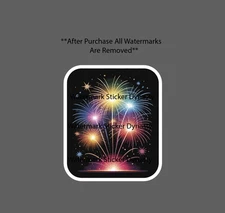 Fireworks Sticker Waterproof Decal Show Party 4th of July New Years Gift NEW