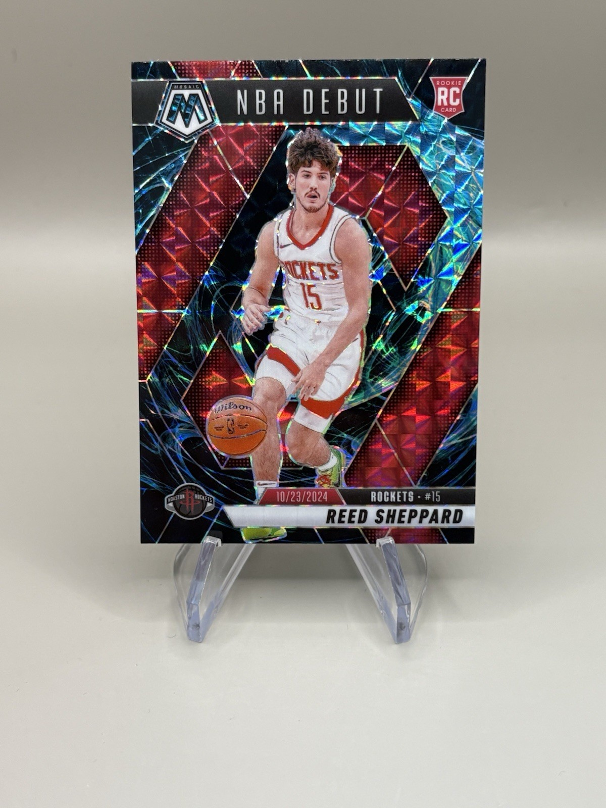 2024 Panini Mosaic Reed Sheppard Rookie Genesis #252 Rookie RC NBA Debut 🔥