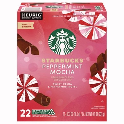 Starbucks 12437832CT Coffee K-Cups - Peppermint Mocha (4/CT) New