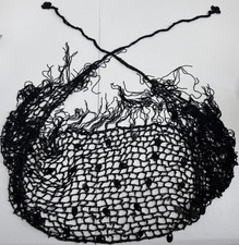    Black Crochet Hair Net Snood with Sequins  Fringe - Dance, Vintage Style   