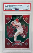 2019 Crusade Green Holo Refractor MIKE TROUT Card /50 PSA 9 MINT