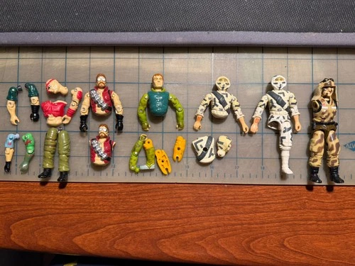 Gi-Joe Action Figure Parts Lot 1980s -1990s Hasbro Storm Shadow Dusty and More