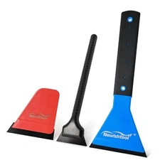  3 IN 1 Automotive Window Tint Squeegee Kit Includes Long Handle Squeegee, 