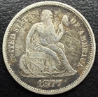 1877 P Seated Liberty Silver Dime 10c Solid F/VF Rare US Type Set Coin