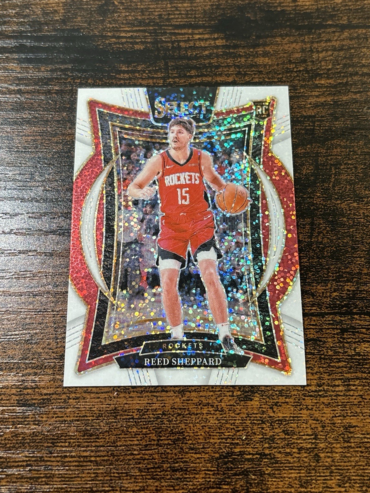 2024-25 Select Reed Sheppard Rookie Concourse White Sparkle Prizm SSP Rockets RC