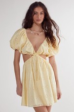 Nastygal Lemon Mini Dress Womens Daywear Dresses