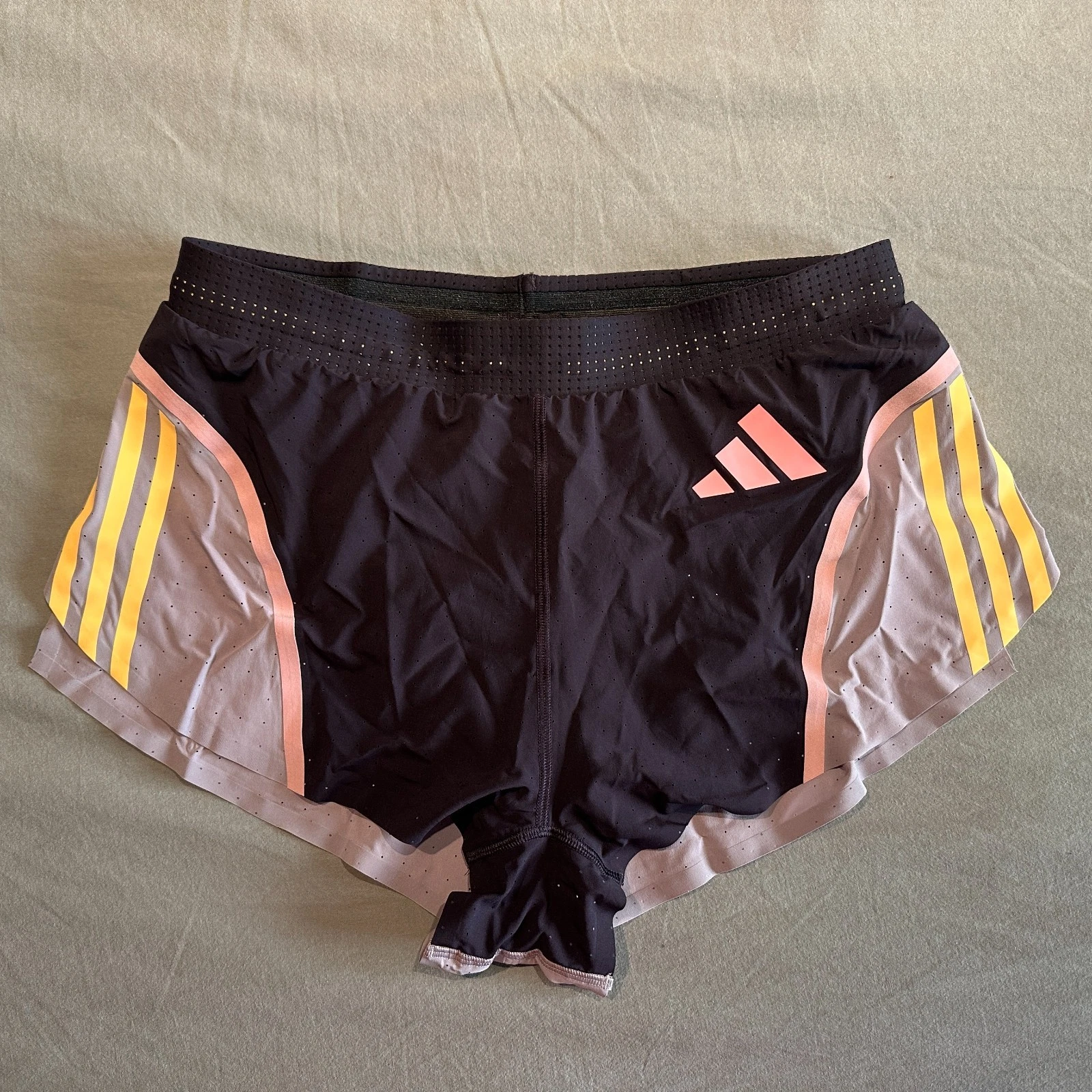 Adidas Adizero 2” Promo Split Running Shorts Prelove Purple Black Womens Medium