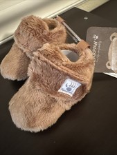 BearPaw NWT Babies Baby Booties Faux Fur Infant 0-3 Months Size 1 Brown NEW