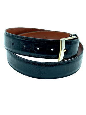 Ladies 32” Genuine Black Alligator Belt Genuine American Alligator Belt - Black, Size 32 - Abraham main image 2