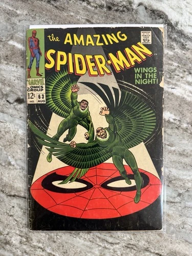 THE AMAZING SPIDER-MAN #63 (2 Vulture App) Stan Lee John Romita 1968 VG- 🔥🕷️