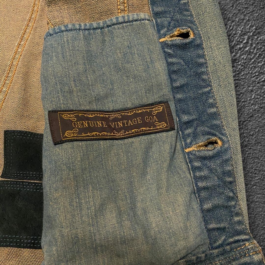 GOA Python Leather Patch Denim Jacket Vintage Y2K… - image 12