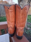 MENS  VINTAGE WOLVERINE MARBLED LEATHER RIDING COWBOY BOOTS  SZ 11 2E — photo 4