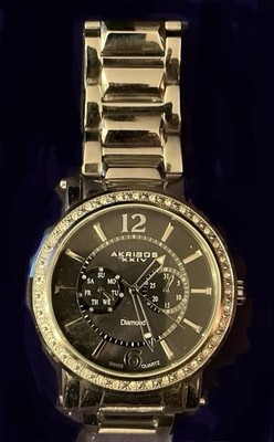 BRAND NEW IN BOX CLASSY MENS AKRIBOS XXIV MULTI FUNCTION MOP DIAL WATCH PAPERS