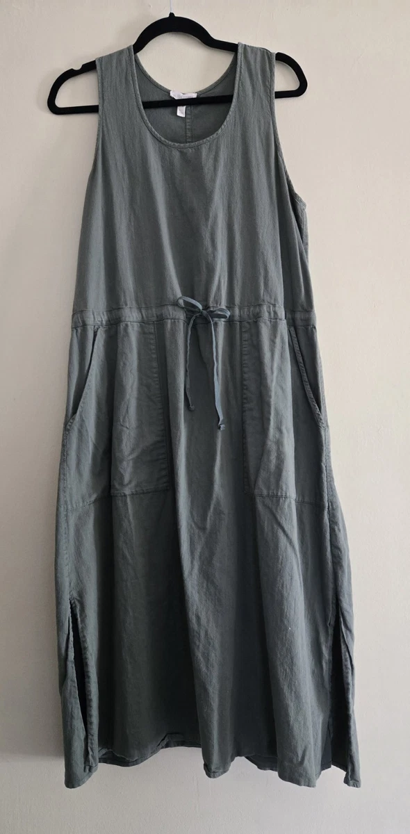 sachin and babi light blue dress Eileen Fisher Bateau Neck Linen Blend Shift Dress In Pine Needle