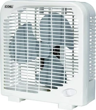 EZ-CHILL 9" Electric Portable 2-Speed, Quiet Box Fan, Ideal for 9-inch, White 